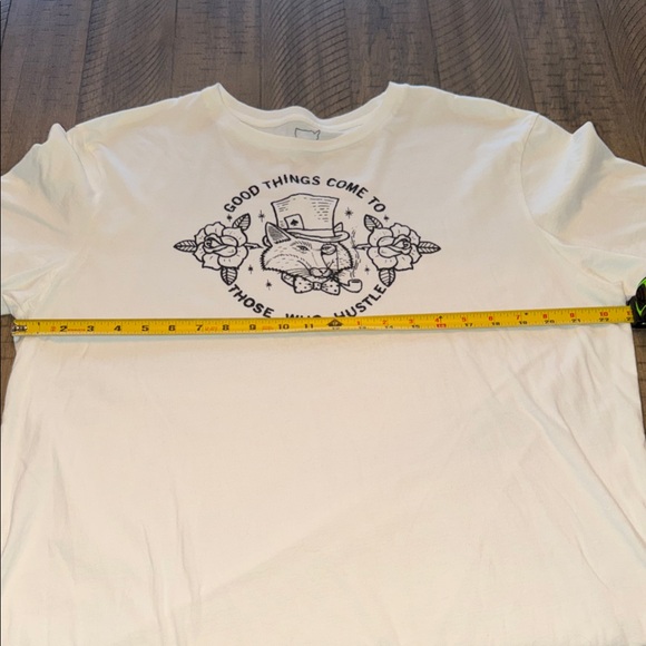 Lucky Brand White Graphic Tee With Tattoo Inspired Design - Picture 4 of 5